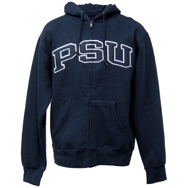 navy full zip hooded sweatshirt PSU appliqué